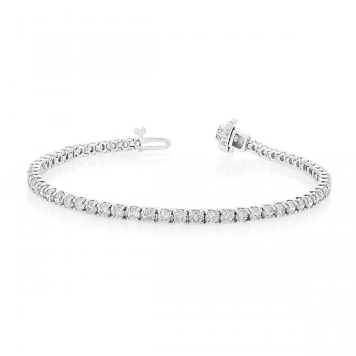 custom charm bangles for women -custom charm bangles for women -14KT GOLD 4 CARAT ROUND DIAMOND TENNIS BRACELET