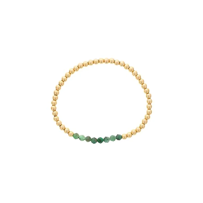 personalized bangles for women -personalized bangles for women -Gold Filled Emerald Bead Stretch Bracelet by Dee Berkley