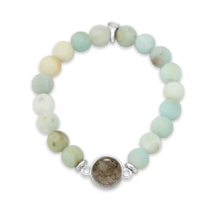 silver bracelets for women -silver bracelets for women -Round Beaded Bracelet - Amazonite