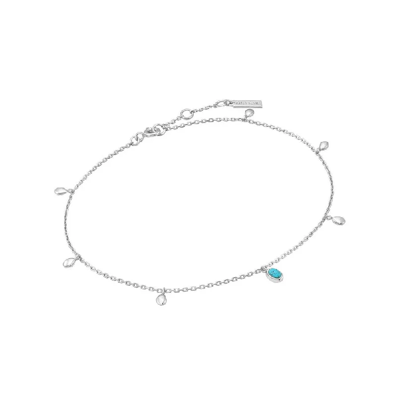 women’s bracelet sets -women’s bracelet sets -Sterling Silver Synthetic Turquoise Drop Station Bracelet by Ania Haie