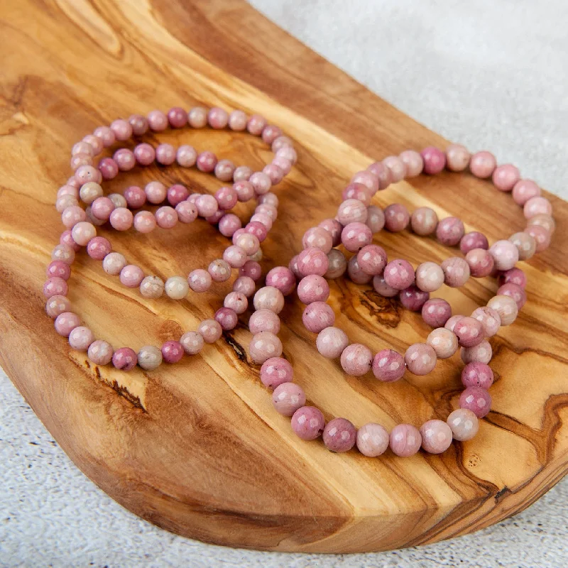 timeless bangles for women -timeless bangles for women -Rhodochrosite Beaded Bracelet