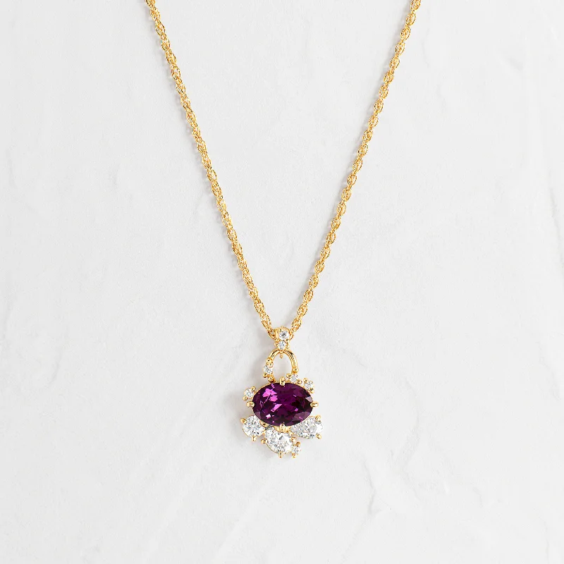 wedding gift necklaces for women -Fading Daylight Necklace in Garnet