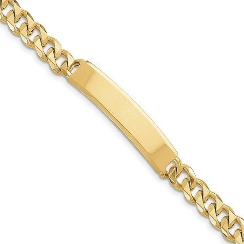 chic bangles for women -chic bangles for women -Mens 14k Hand-Polished Curb Link ID Bracelet-8 Inches