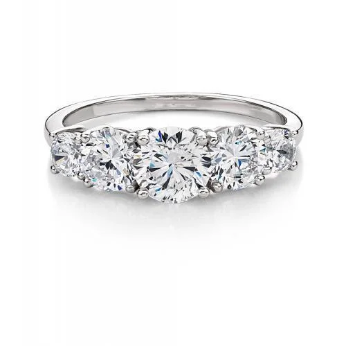 luxury diamond rings -Dress ring with 2.1 carats* of diamond simulants in 10 carat white gold