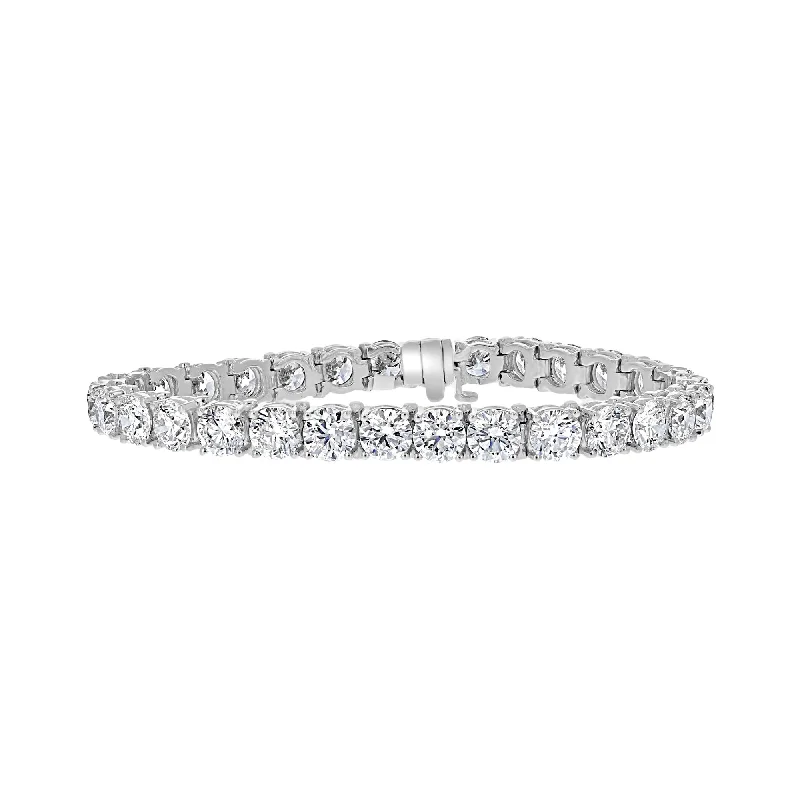 eco-friendly bracelets for women -eco-friendly bracelets for women -14KT WHITE GOLD 22.12 CTW ROUND DIAMOND 4 PRONG TENNIS BRACELET