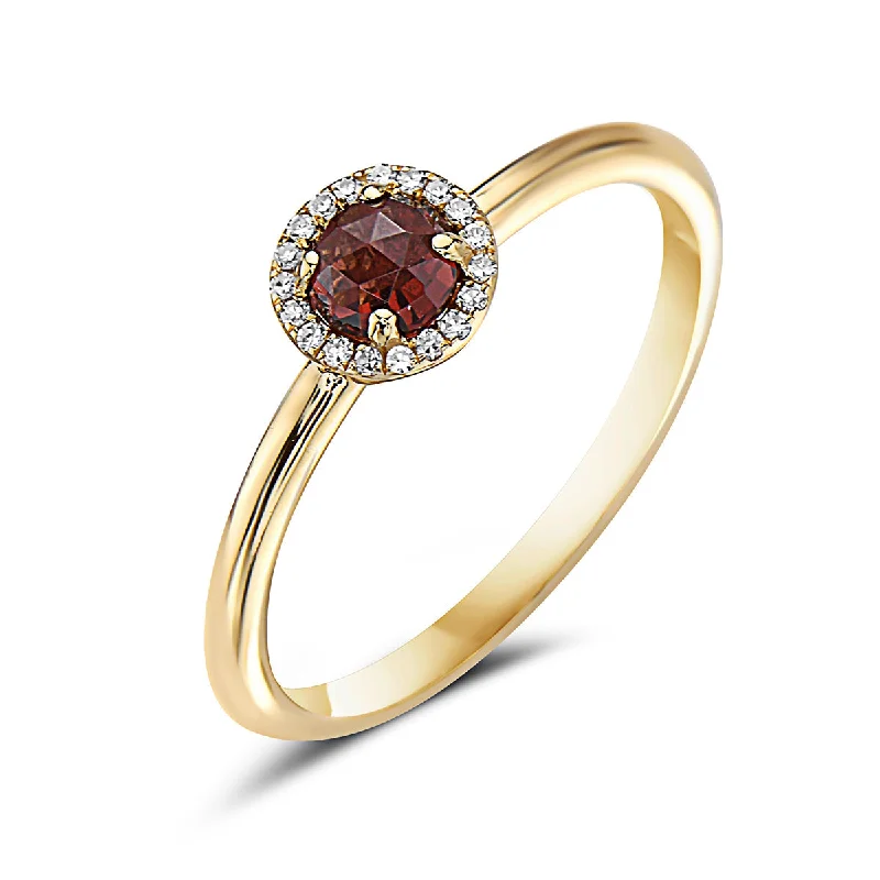 eternity band rings for women -Garnet And Diamond Halo Ring