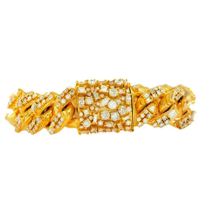 luxury diamond bangles -luxury diamond bangles -JDBR2691 - DIAMOND CUBAN LINK BRACELET