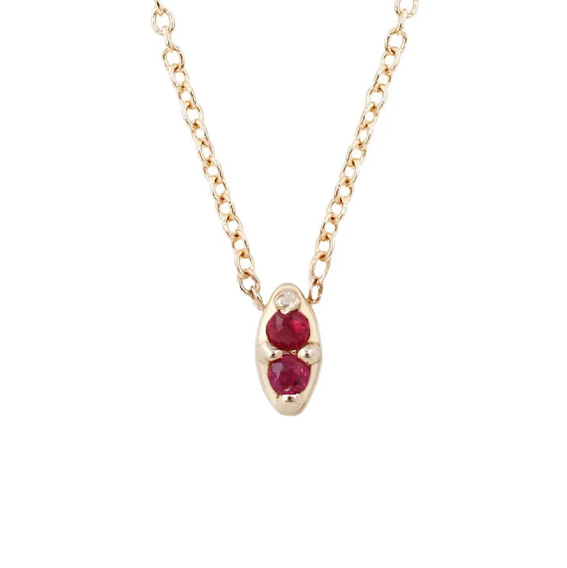 romantic necklaces for women -Duet Necklace-Ruby