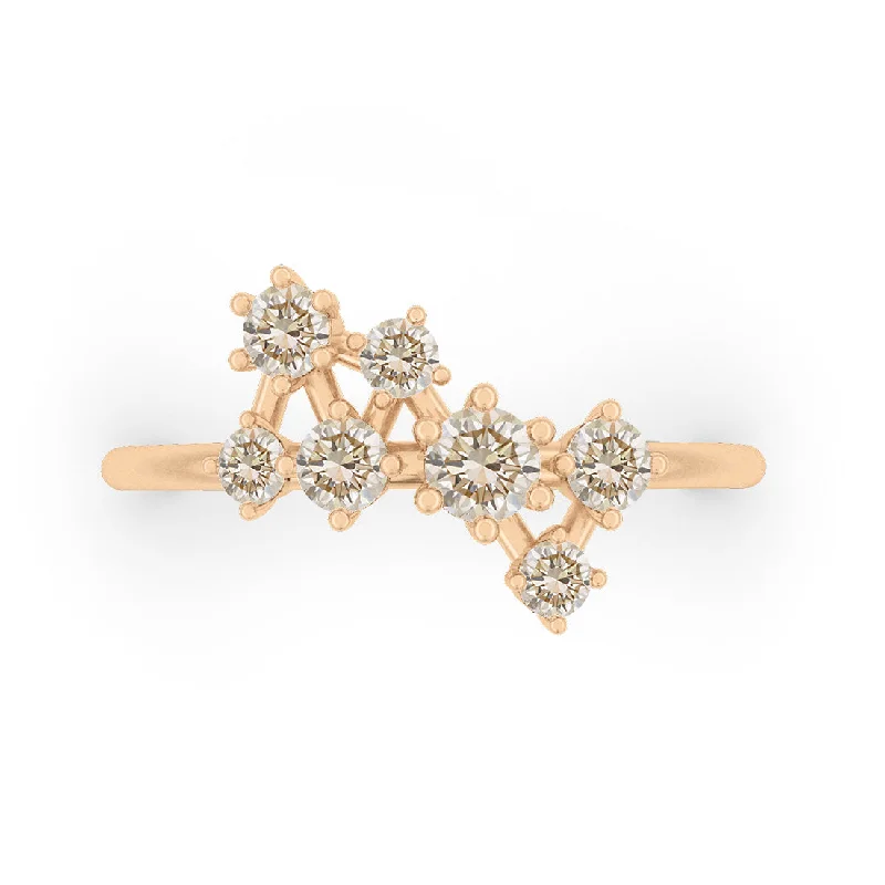 trendy cocktail rings for women -Andromeda Ring, Champagne Diamond