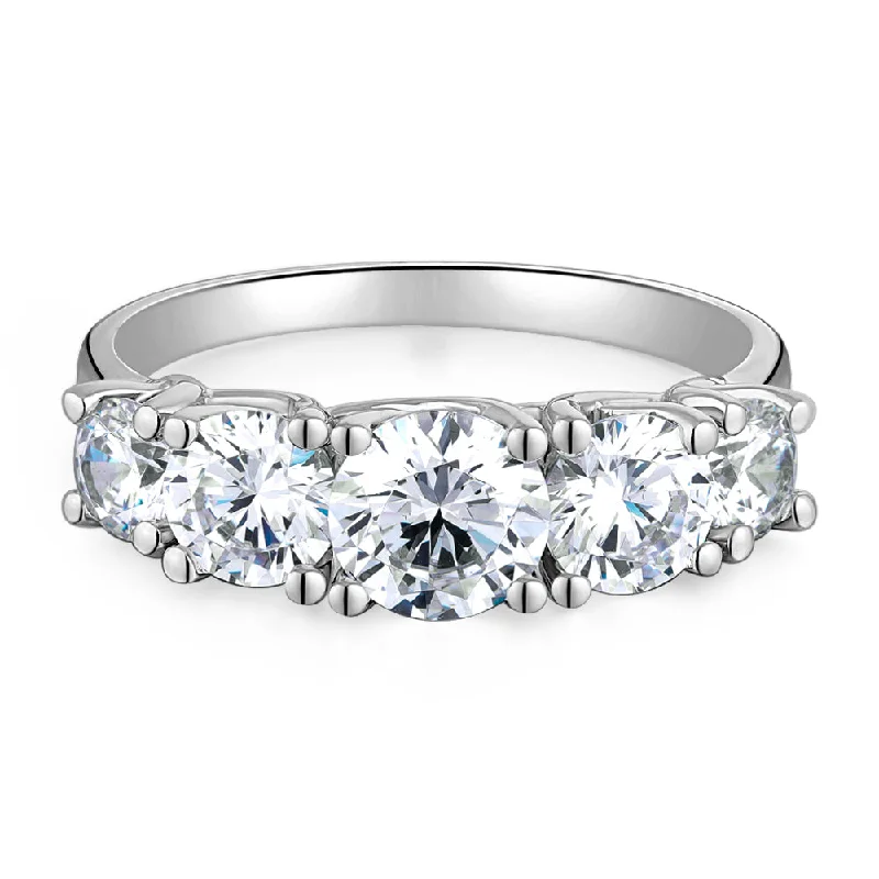 women’s wedding bands -Dress ring with 2.26 carats* of diamond simulants in 10 carat white gold