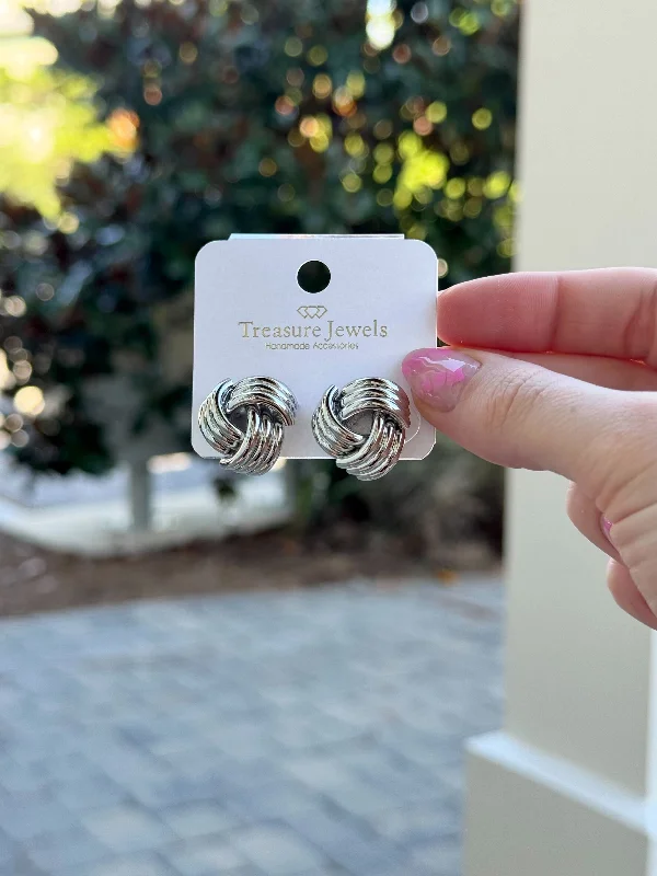 classic dangly earrings for women -Knot of Fortune Earrings by Treasure Jewels