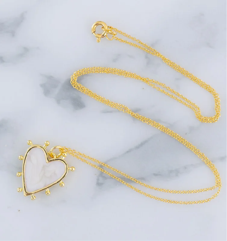 special occasion necklaces for women -Creamy Heart Necklace