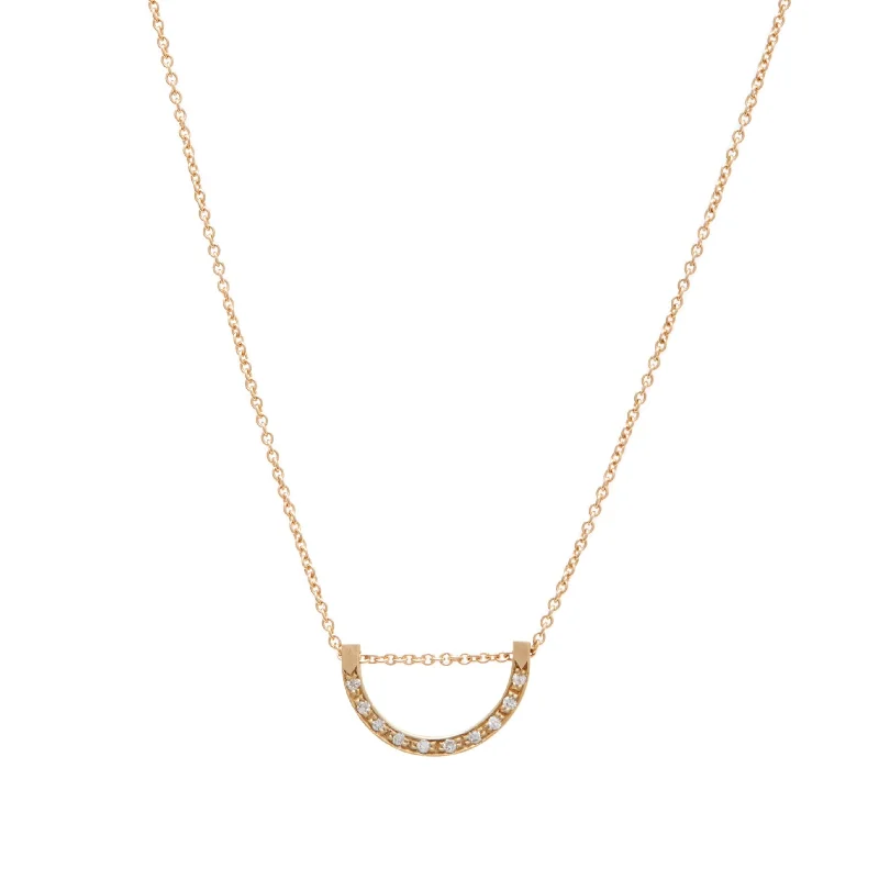 vintage style necklaces for women -<!--NK995-->pavé bend necklace