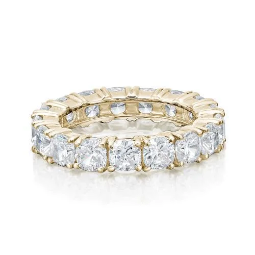 personalized rings for women -All-rounder eternity band with 4 carats* of diamond simulants in 10 carat yellow gold