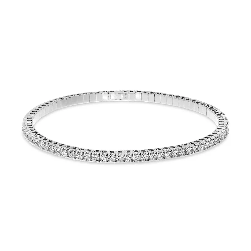 gold cuff bracelets for women -gold cuff bracelets for women -14K White Gold 3.00ctw Round Diamond Tennis Bracelet