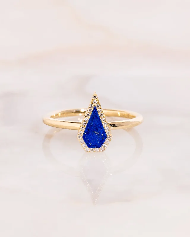 wedding bands for women -Kite Lapis Halo Ring