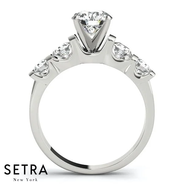 contemporary engagement rings -ENGAGEMENT RINGS SINGLE ROW PRONG SET