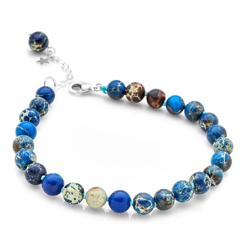 affordable bangle bracelets -affordable bangle bracelets -Beaded Blue Variscite Bracelet