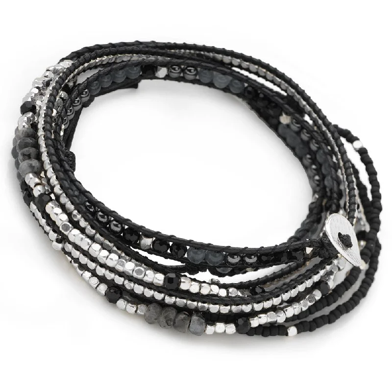 fashion bangles for women -fashion bangles for women -Miami Wrap Bracelet (Black)