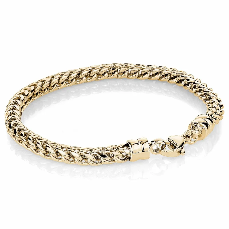 statement bangles for women -statement bangles for women -Stainless Steel IP Gold Rounded Franco Chain Men's Bracelet