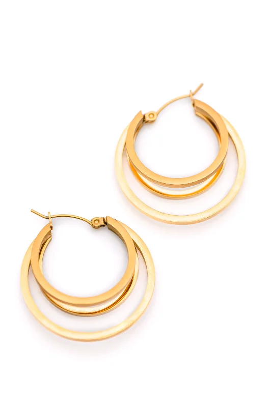 rose gold earrings for women -Get In Line Hoop Earrings