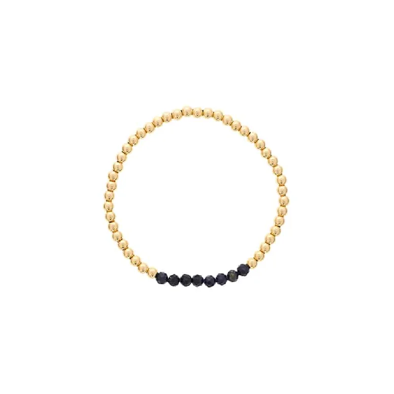 bangles with diamonds for women -bangles with diamonds for women -Gold Filled Blue Sapphire Bead Stretch Bracelet by Dee Berkley