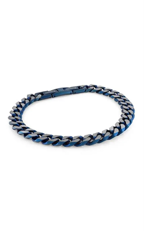 handmade bangles for women -handmade bangles for women -Stainless Steel IP Blue 8.6mm Curb Chain Men's Bracelet