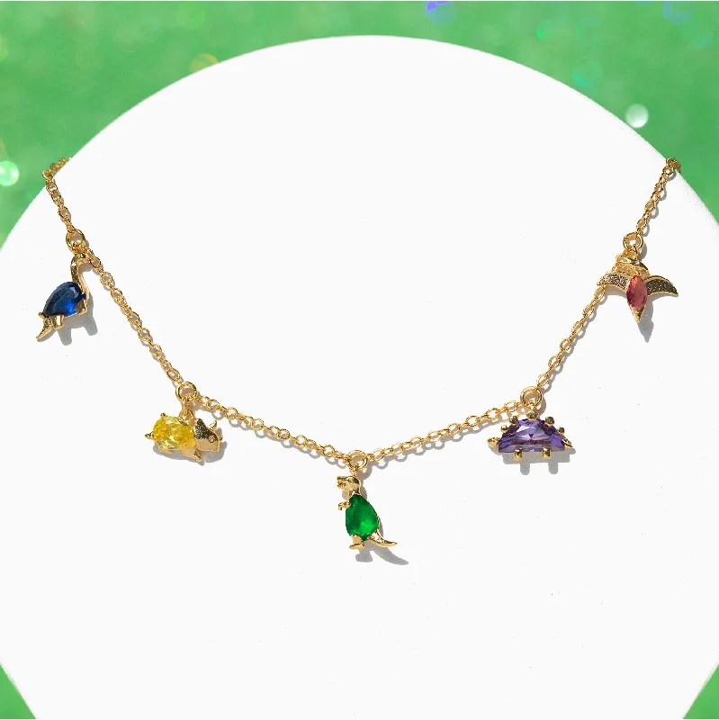 affordable gold necklaces for women -Dino Rawr Necklace