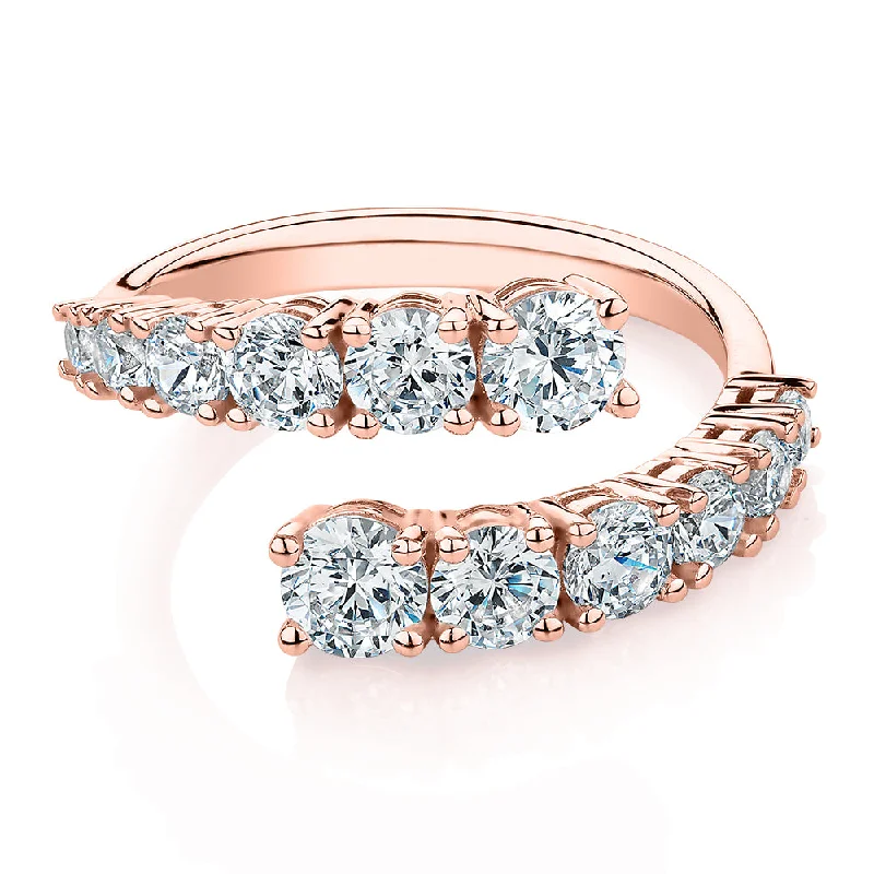 trendy cocktail rings for women -Dress ring with 1.82 carats* of diamond simulants in 10 carat rose gold