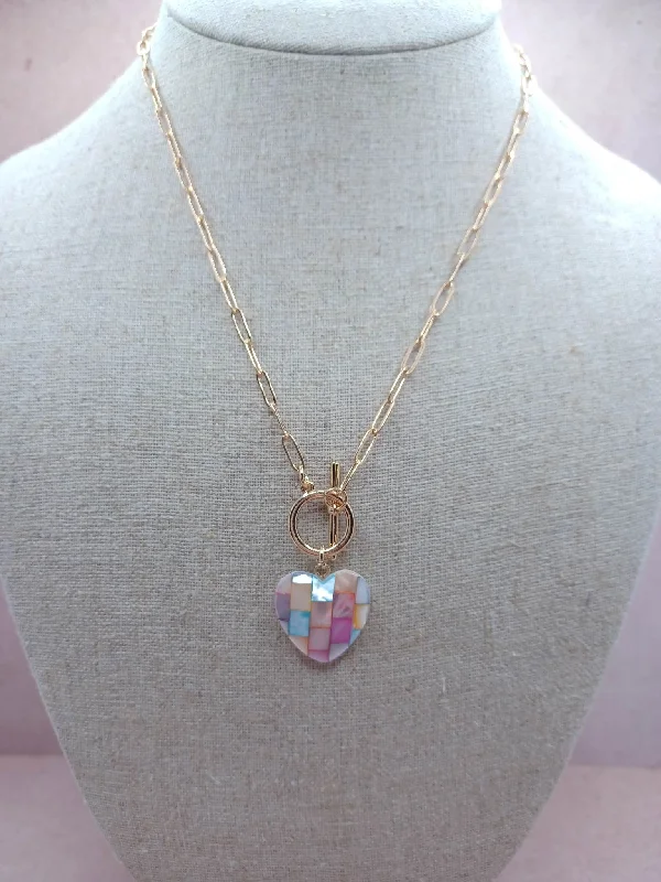 colorful necklaces for women -Toggle Heart Necklace