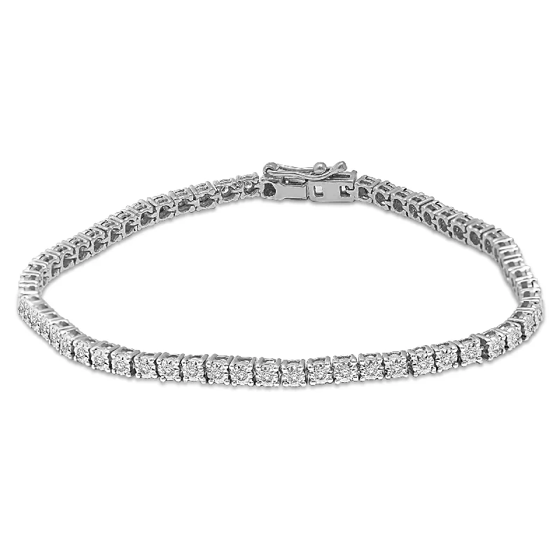 designer bracelets for women -designer bracelets for women -Diamond 5.25 Ct.Tw. Illusion Tennis Bracelet in 14K White Gold