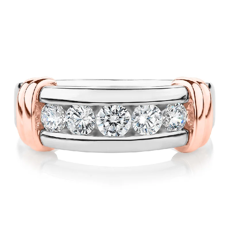 birthstone rings for women -Dress ring with 1.01 carats* of diamond simulants in 10 carat rose gold and sterling silver