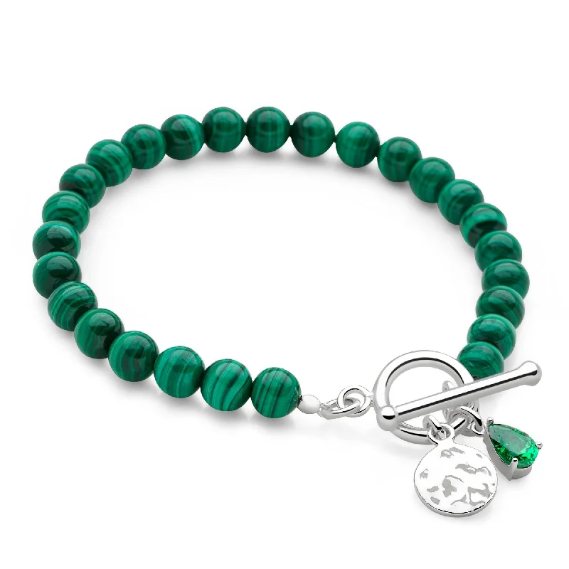 trendy bangle bracelets -trendy bangle bracelets -Bijou Charm Bracelet (Malachite)