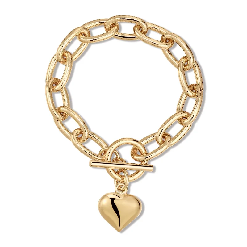 minimalistic bracelets for women -minimalistic bracelets for women -Alana Puffy Heart Charm Bracelet