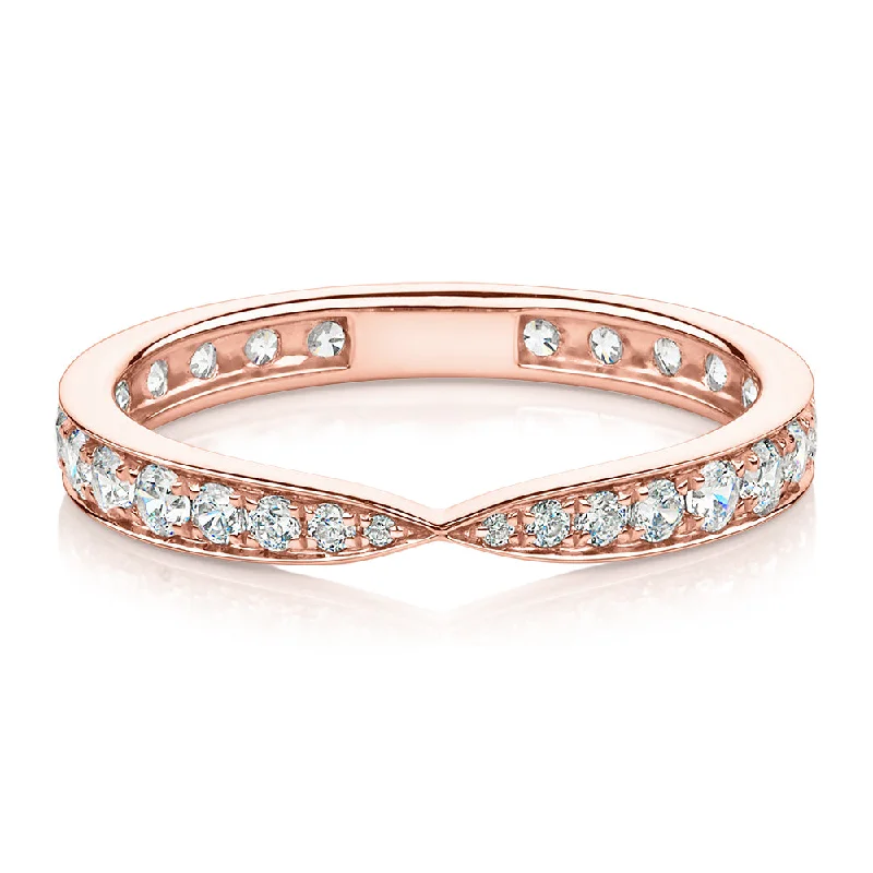 chic promise rings for women -All-rounder eternity band with 0.75 carats* of diamond simulants in 10 carat rose gold