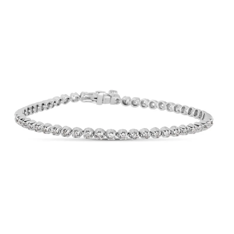 fashion bangles for women -fashion bangles for women -14KT GOLD 1 CTW DIAMOND U-PRONG TENNIS BRACELET