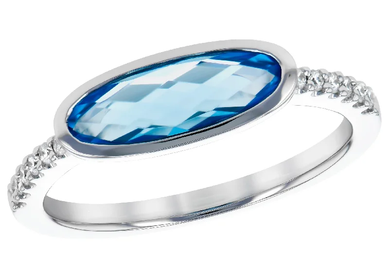 vintage rings for women -Blue Topaz Ring