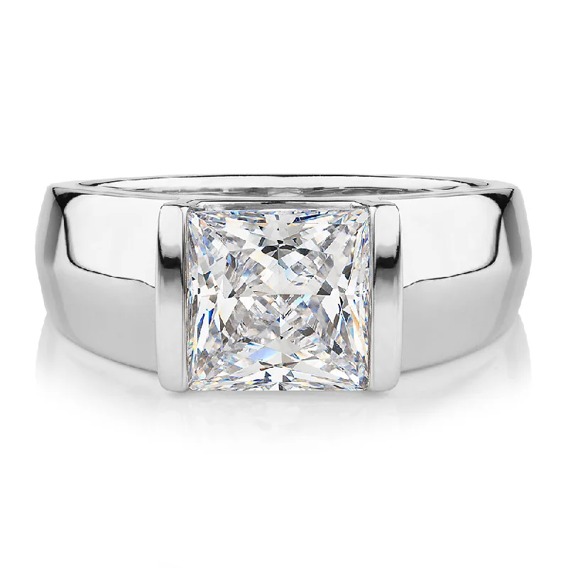 wedding rings for women -Dress ring with 3.67 carats* of diamond simulants in sterling silver