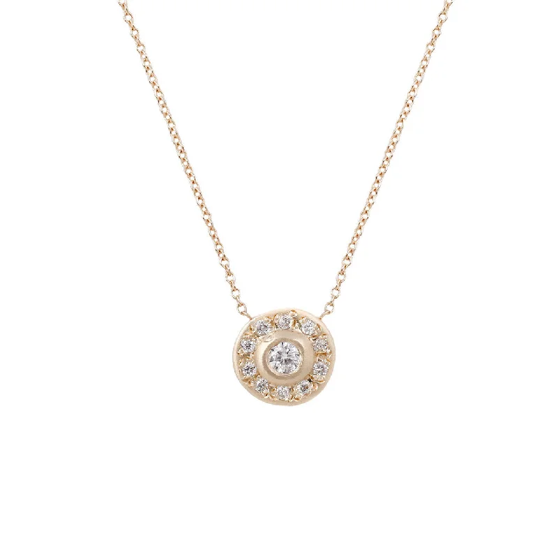 fashion chain necklaces for women -Moon Halo Necklace-White Diamond