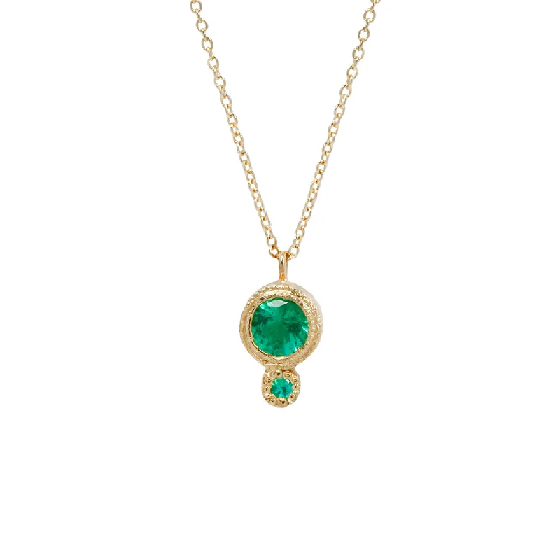 women’s choker chain necklaces -Titania with Emeralds