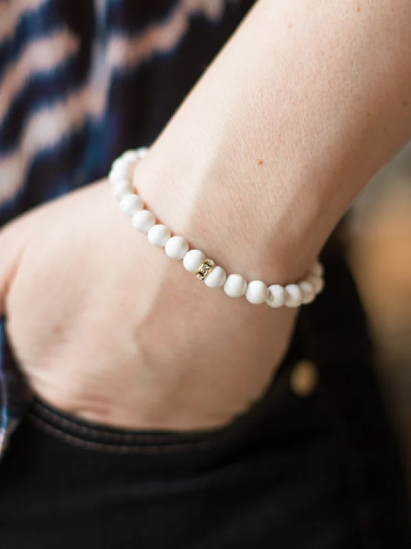 elegant tennis bracelets for women -elegant tennis bracelets for women -Sparkle Bracelet - Howlite