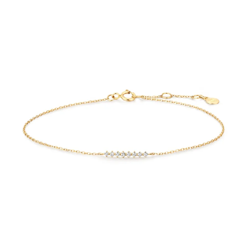 vintage bangles for women -vintage bangles for women -14K Yellow Gold 0.08ctw Round Lab Diamond Wishbone Bracelet by Aurelie Gi