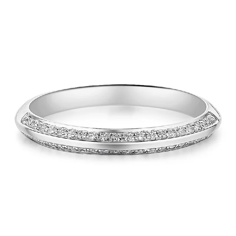 eternity band rings for women -Wedding or eternity band in 14 carat white gold