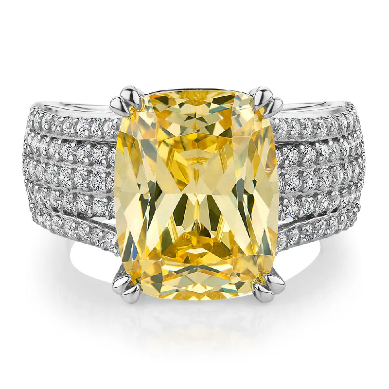 luxury gold rings -Dress ring with 7.44 carats* of diamond simulants in sterling silver