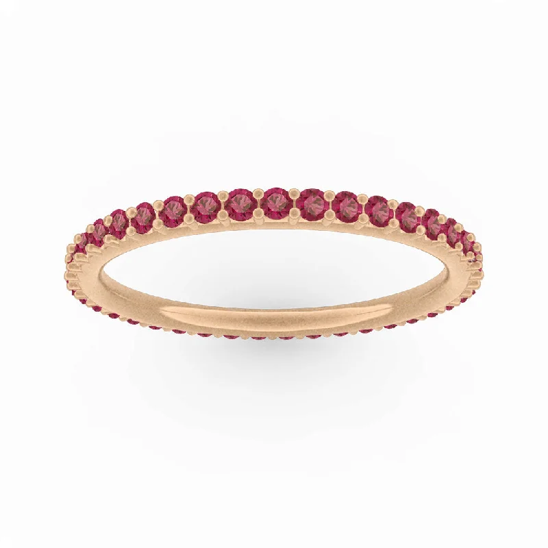 women’s rings -Paola Eternity Band, 1/2 Ct, Garnet