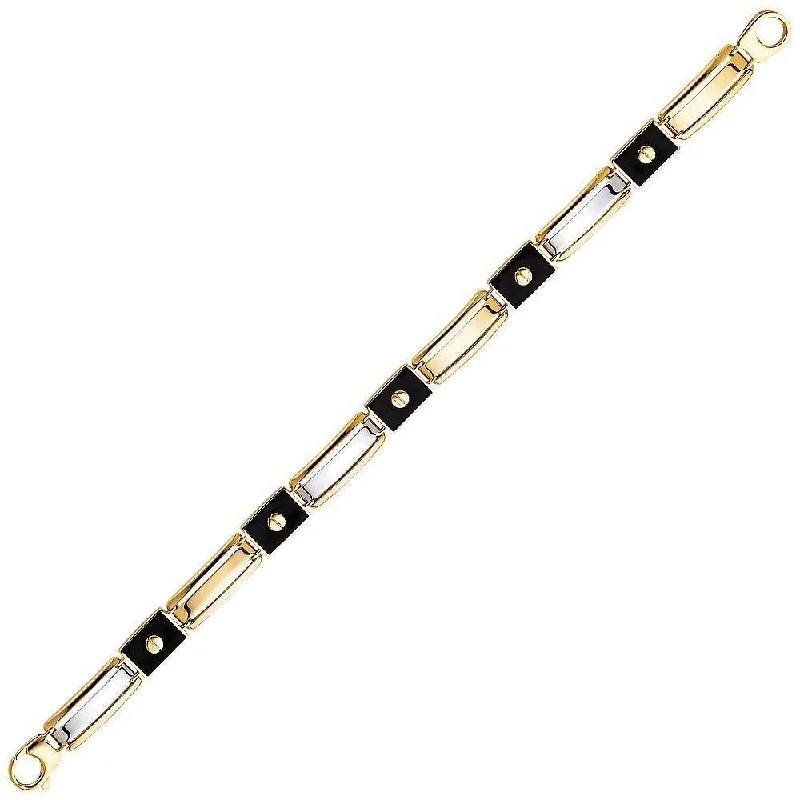 stacked gold bangles -stacked gold bangles -8.25" Fancy Link Bracelet