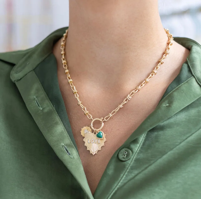 unique necklaces for women -Love Green Charm Necklace