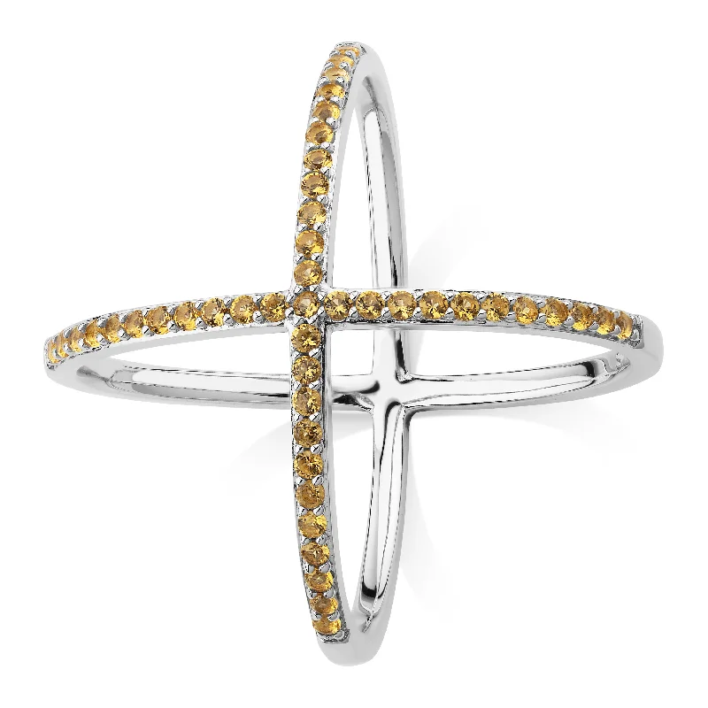 custom gold rings -Dress ring with 0.45 carats* of diamond simulants in sterling silver