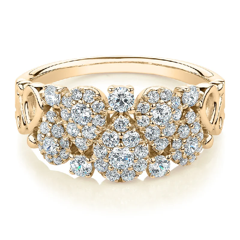 bold rings for women -Celeste Dress ring with 0.96 carats* of diamond simulants in 10 carat yellow gold