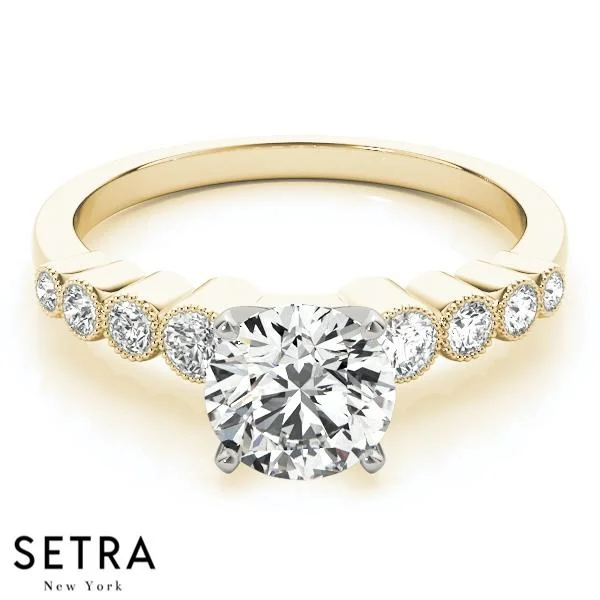 modern engagement rings -ENGAGEMENT RINGS SINGLE ROW BEZEL SET